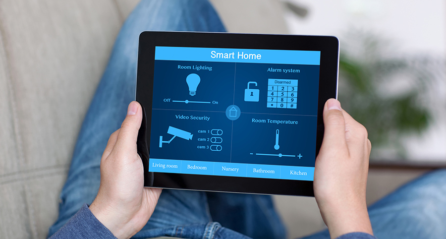 The ability to access and control security components from a mobile device is one of the top smart home trends in Napa. Close-up of smart home security app.
